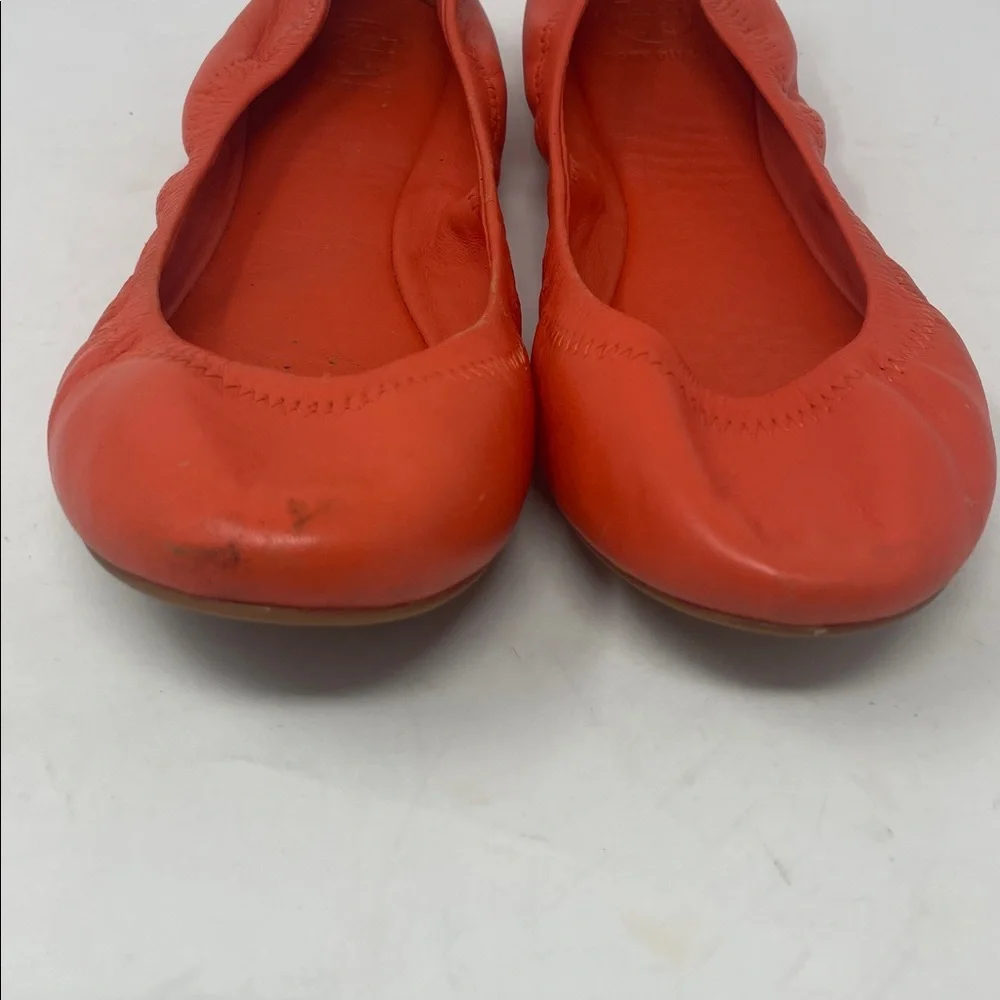 Tory Burch Orange Ballet Flat Slip-On Shoes